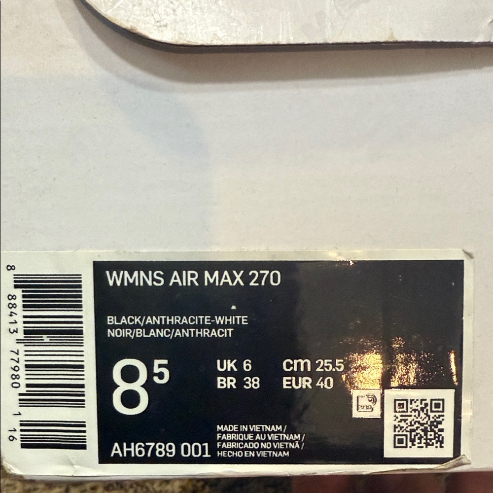 Nike Air Max 270 Black Anthracite White